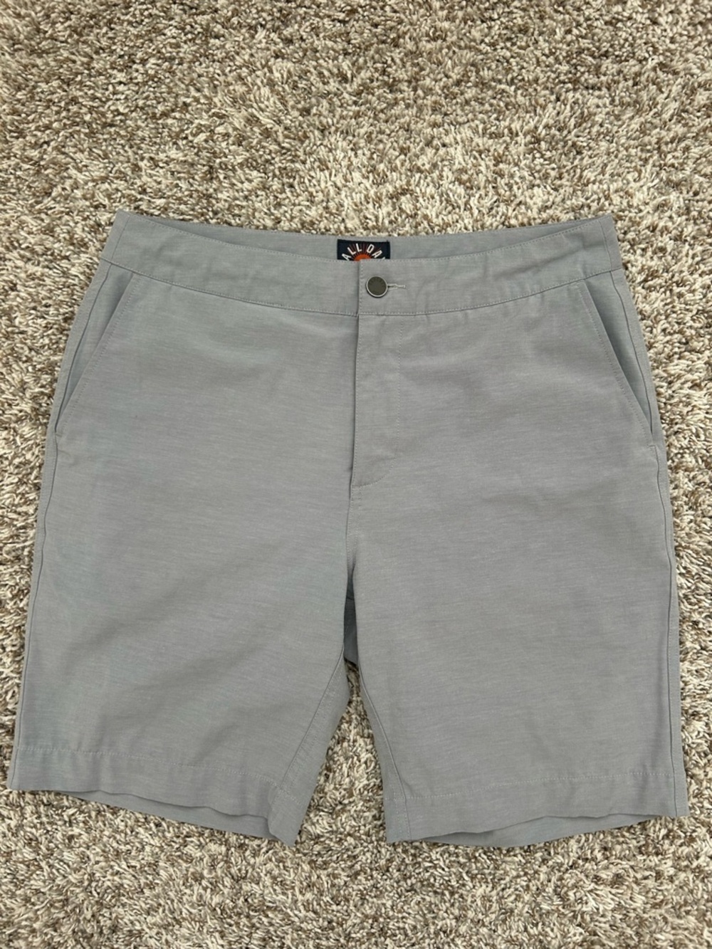 Faherty All Day Shorts Mens 32 Ice Gray Gorpcore 9” Stretch Hybrid Golf